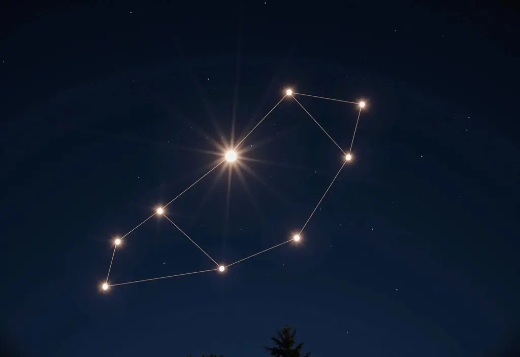 Der Große Wagen als Muster das den Unterschied zwischen Asterismus und Sternbild Ursa Major verdeutlicht