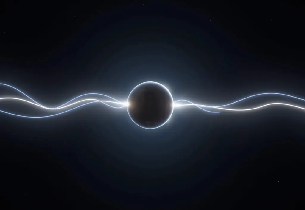 Die Lichtkurve eines Sterns mit einer Kerbe die die Transitmethode zur Exoplanetensuche veranschaulicht
