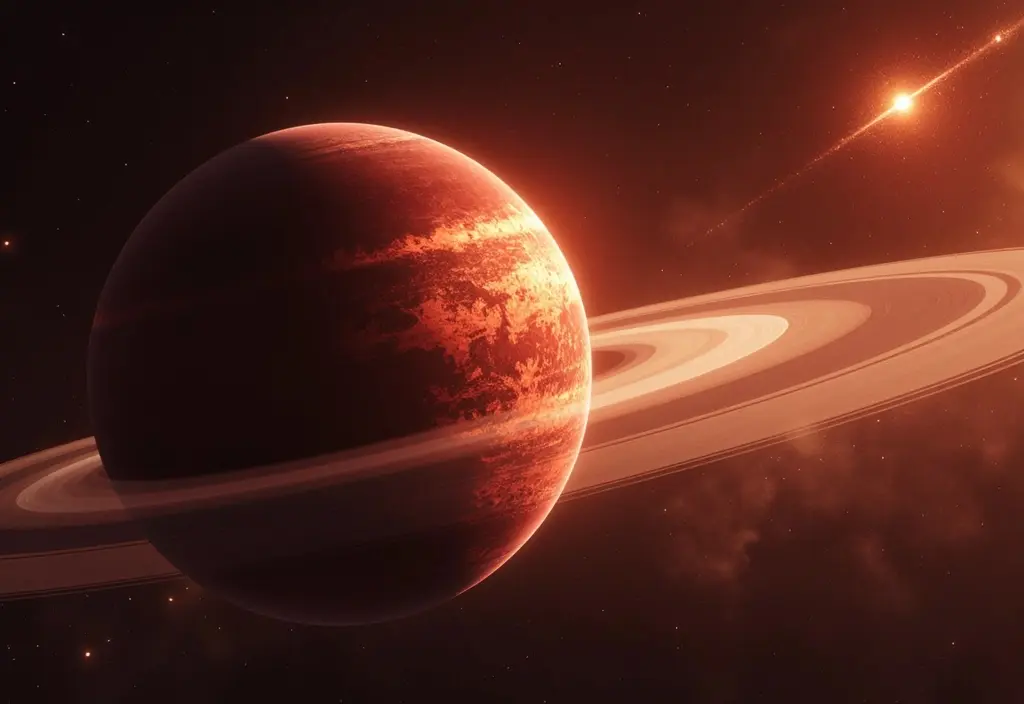 Ein Größenvergleich der zeigt wie groß Überriesen werden können indem ein Stern die Umlaufbahn des Saturns ausfüllt