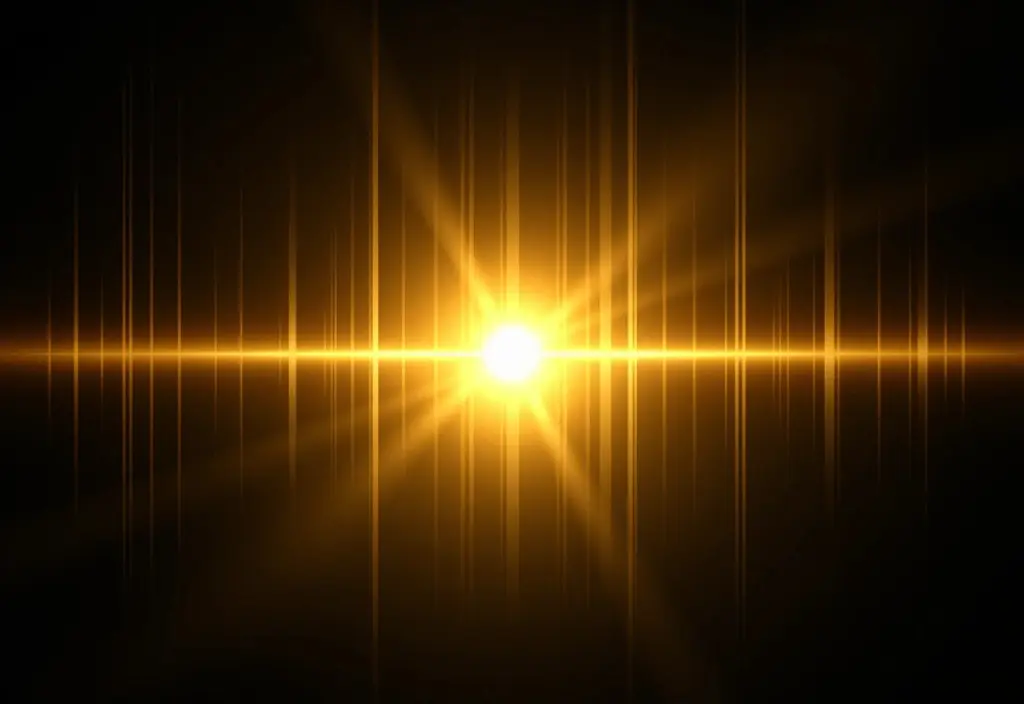 Ein Lichtspektrum mit vielen dunklen Linien das die Zusammensetzung von metallreichen Sternen der Population I darstellt Ein Lichtspektrum mit vielen dunklen Linien das die Zusammensetzung von metallreichen Sternen der Population I darstellt