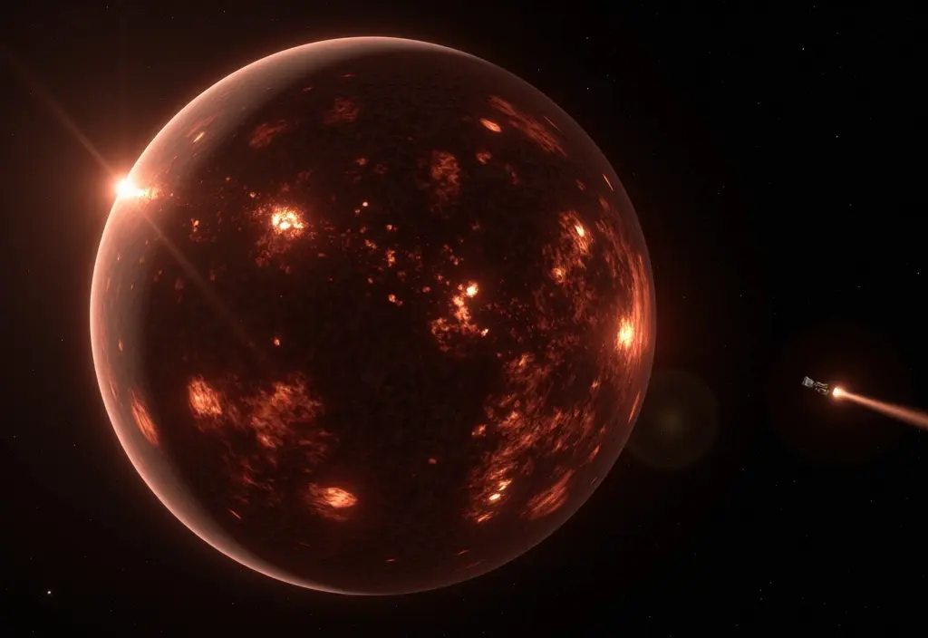 Eine Darstellung der extremen Größe von Hyperriesen-Sternen die selbst die Grenzen unseres Sonnensystems übertreffen
