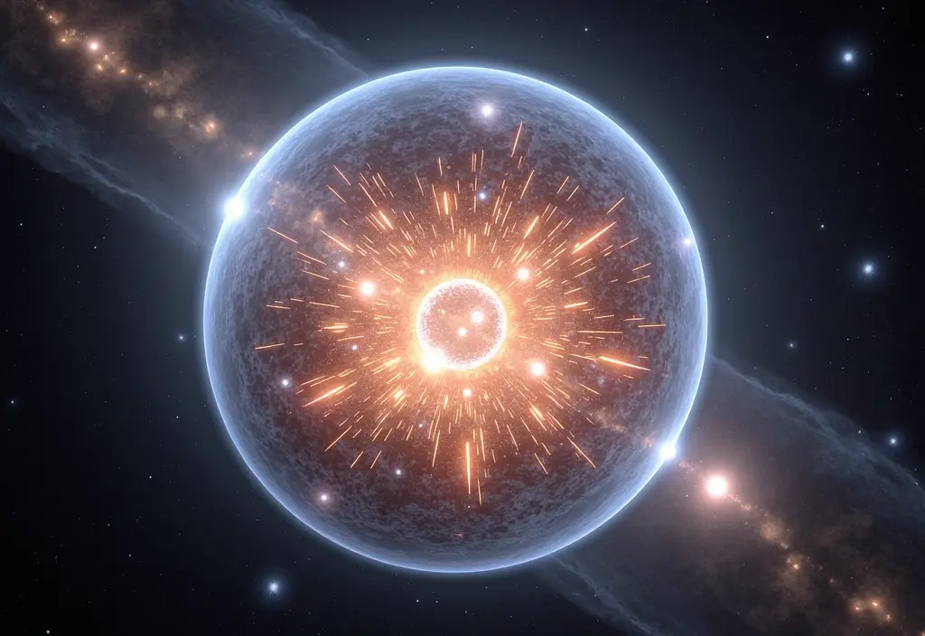 Eine Darstellung die zeigt was entartete Materie ist extrem dicht gepackte Atomkerne in einem Elektronenmeer