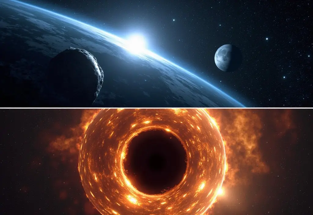 Eine Illustration die die Entstehung eines stellaren Schwarzen Lochs aus dem Kollaps eines massereichen Sterns zeigt