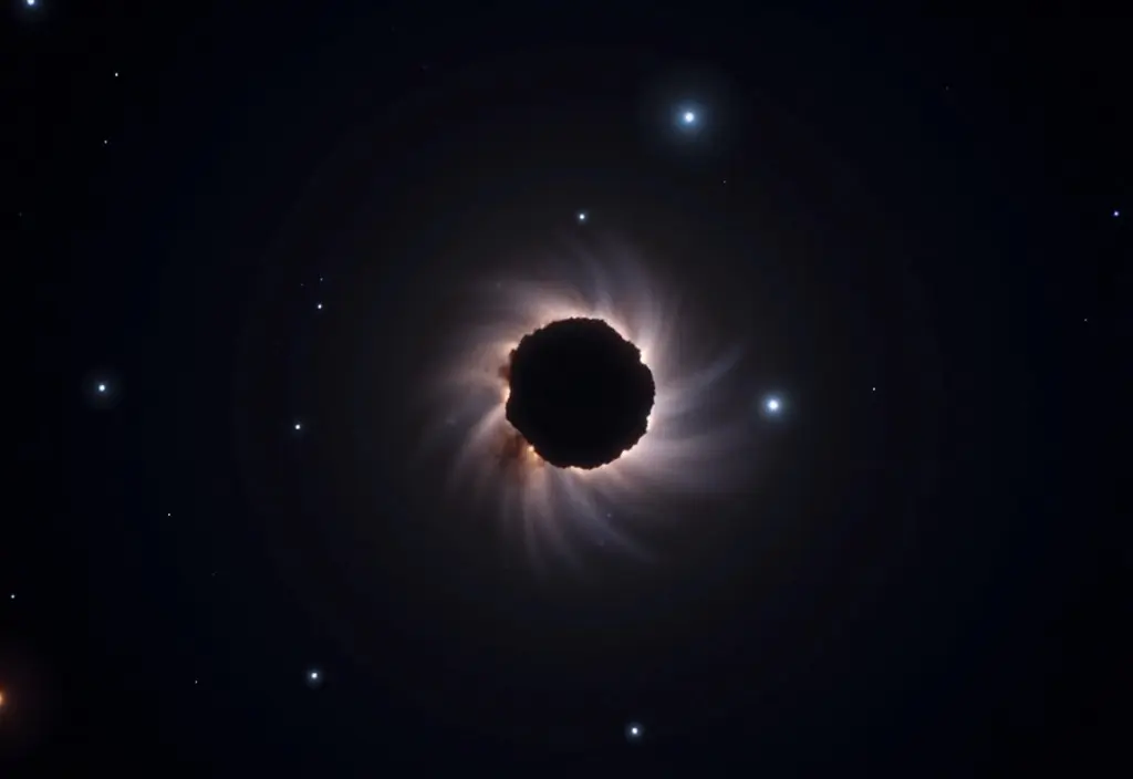 Eine dichte dunkle Wolke aus interstellarer Materie Bok-Globule in der neue Sterne entstehen