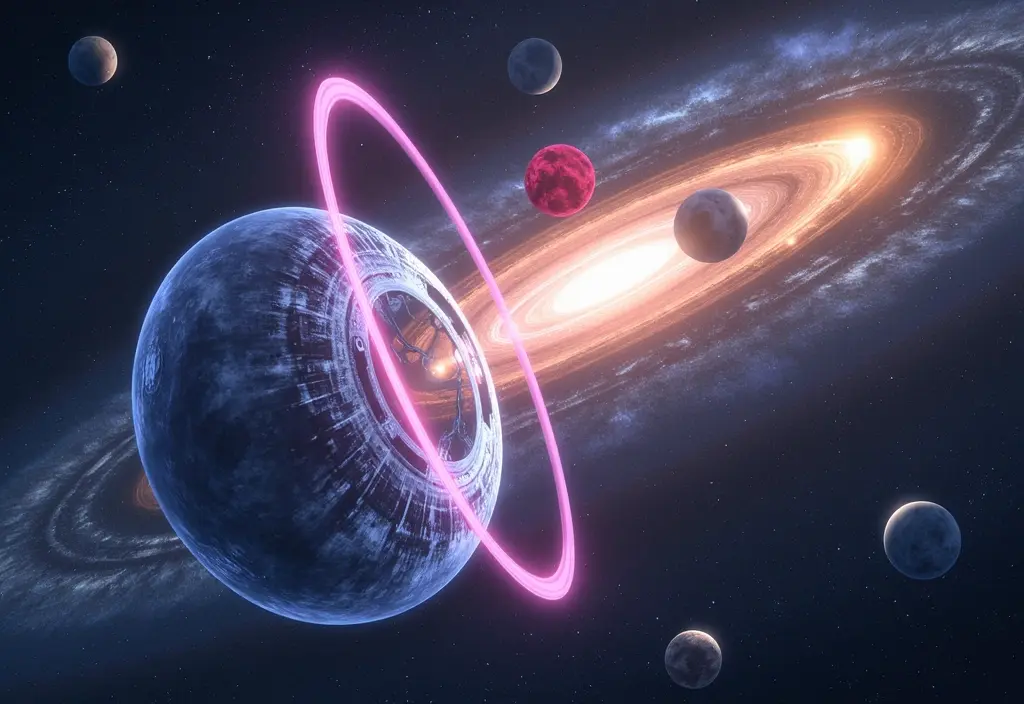 Eine konzeptionelle Darstellung wie sich die fundamentalen Kräfte des Universums in der ersten Sekunde abspalteten