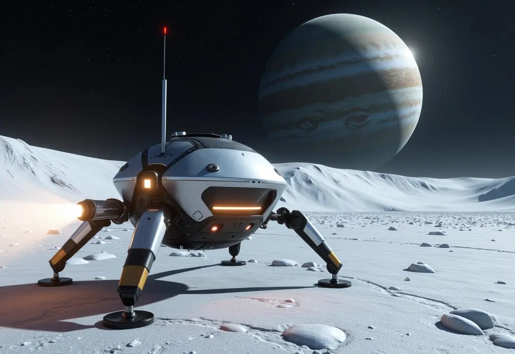 Eine zukünftige Weltraummission bei der eine Sonde auf dem Eismond Europa landet um nach Leben zu suchen