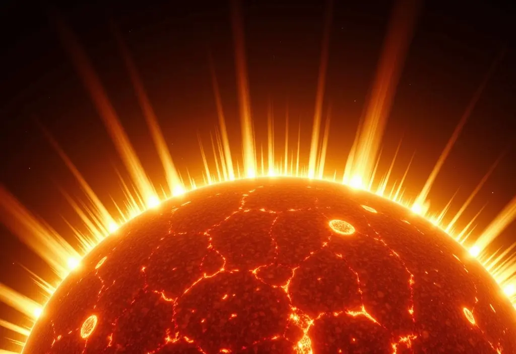 Feurige Gasjets Spikulen die die dynamischen Geheimnisse der Chromosphäre zeigen
