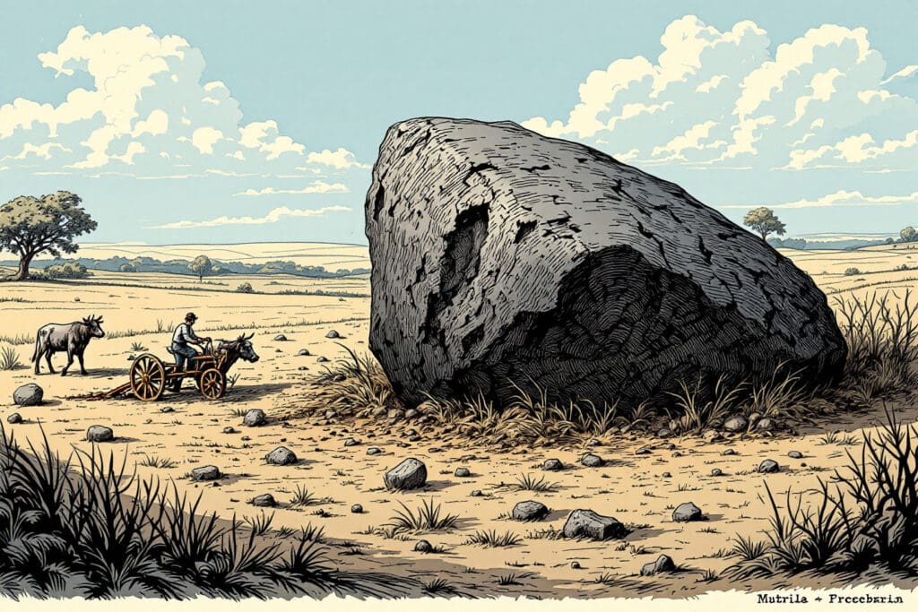Die Entdeckung des Hoba-Meteoriten dem größten gefundenen Meteorit der Welt durch einen Farmer