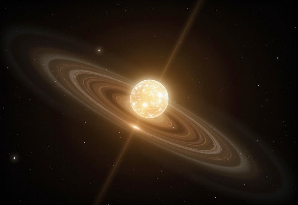 Die Entwicklung von T-Tauri-Sternen dargestellt durch einen jungen Stern mit unregelmäßiger Helligkeit