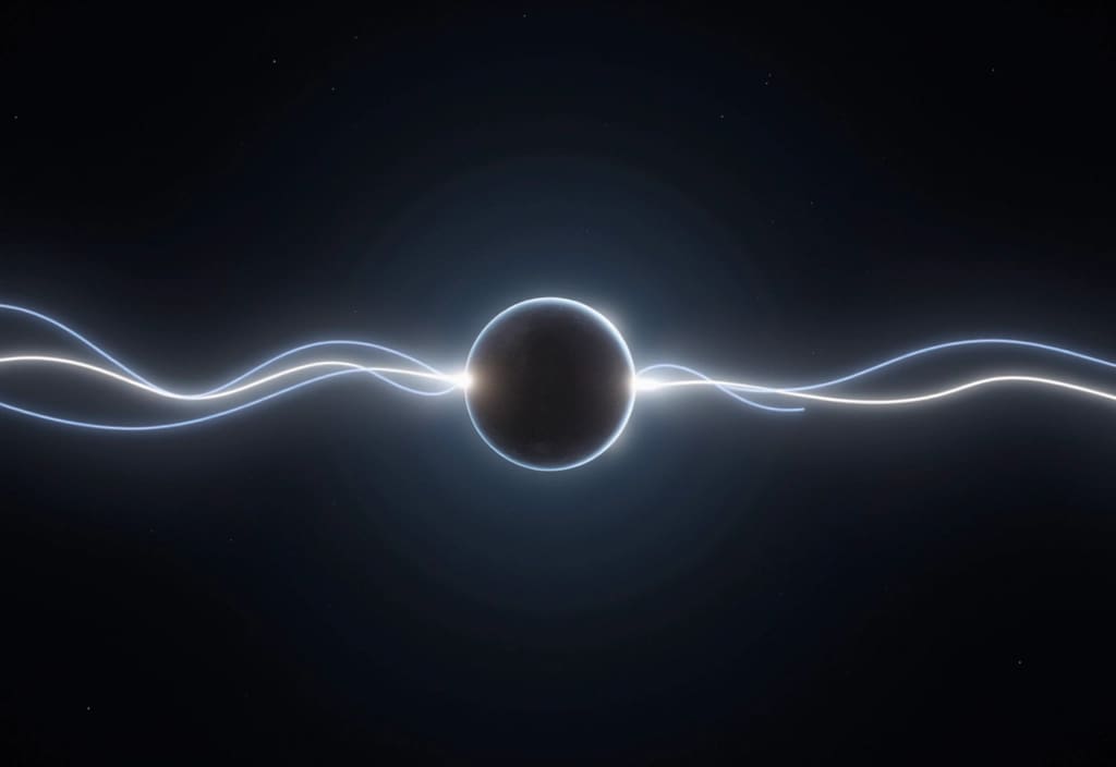 Die Lichtkurve eines Sterns mit einer Kerbe die die Transitmethode zur Exoplanetensuche veranschaulicht