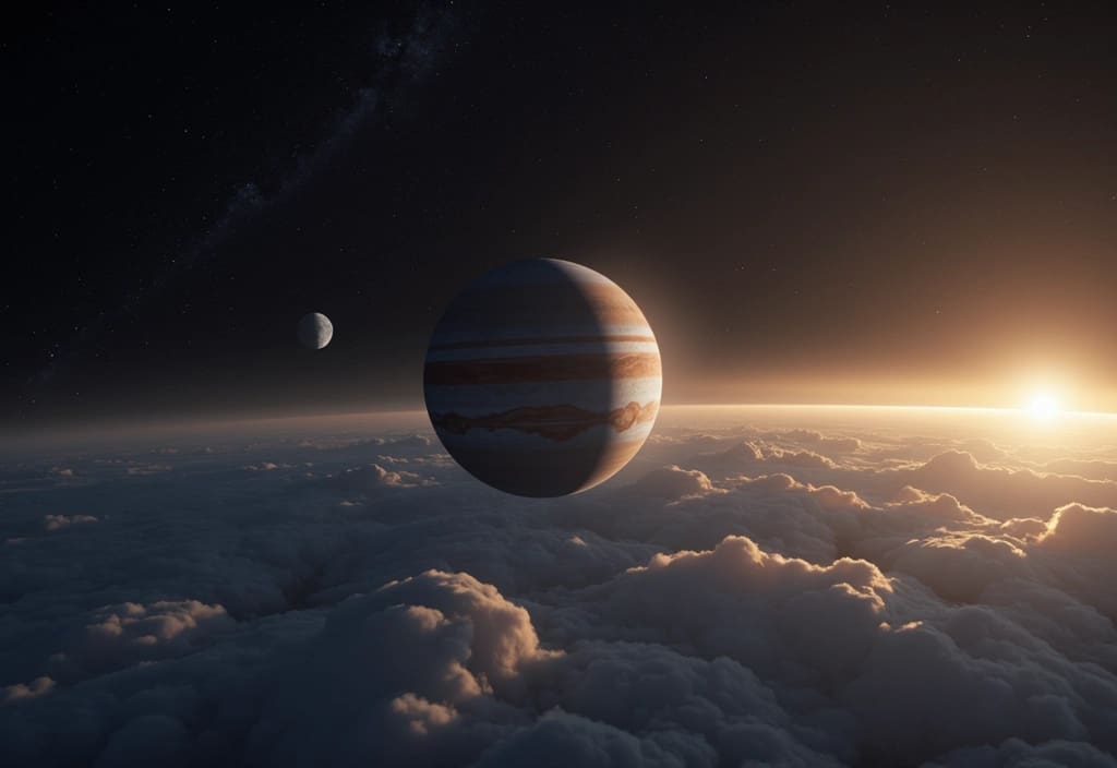 Ein Bild das den Unterschied zwischen einer Okkultation Stern verschwindet hinter Planet und einem Transit Mondschatten auf Planet zeigt