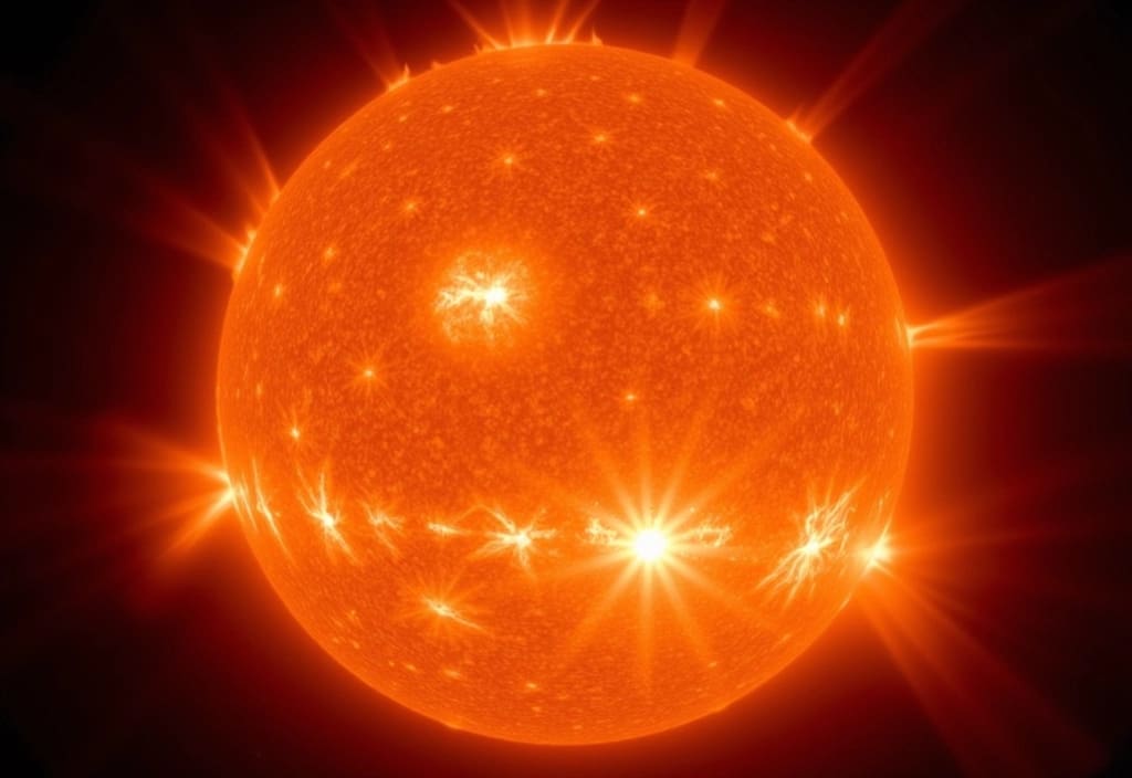 Ein Schmetterlingsdiagramm aus Sonnenflecken auf der Sonne was den elfjährigen Sonnenzyklus erklärt
