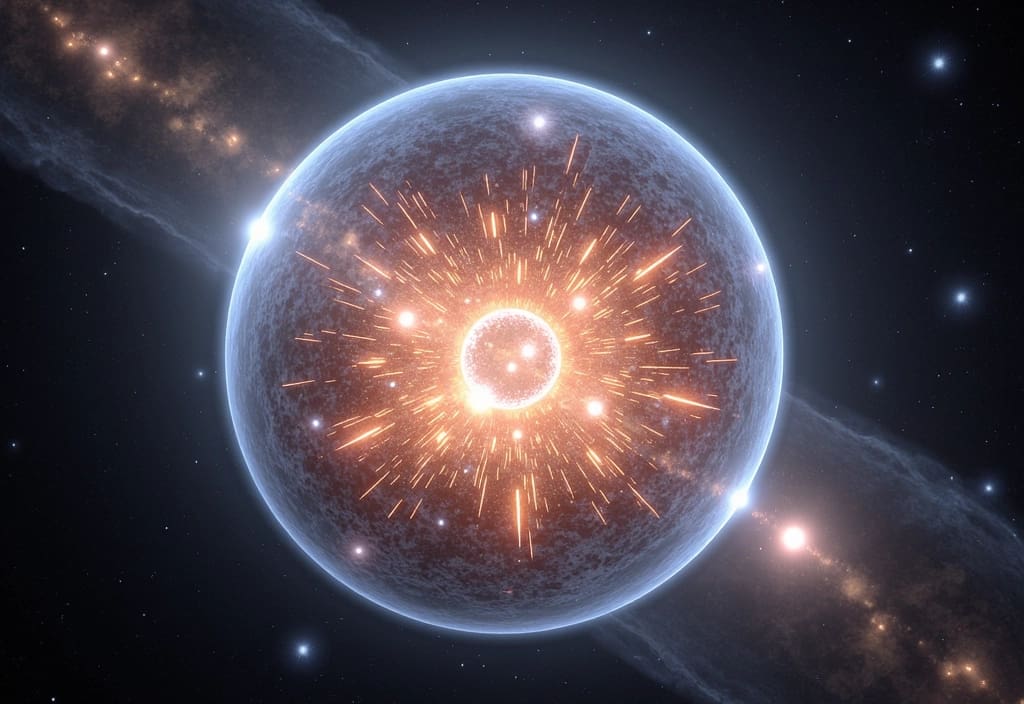 Eine Darstellung die zeigt was entartete Materie ist extrem dicht gepackte Atomkerne in einem Elektronenmeer
