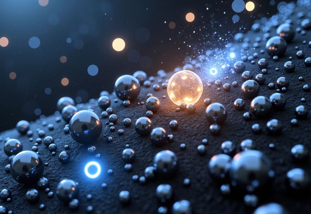 Eine atomare Darstellung die erklärt warum Neutronensterne so dicht sind indem Materie extrem komprimiert wird