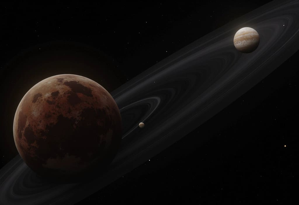 Pluto und Charon die um ein externes Baryzentrum kreisen was erklärt warum Pluto ein Zwergplanet ist